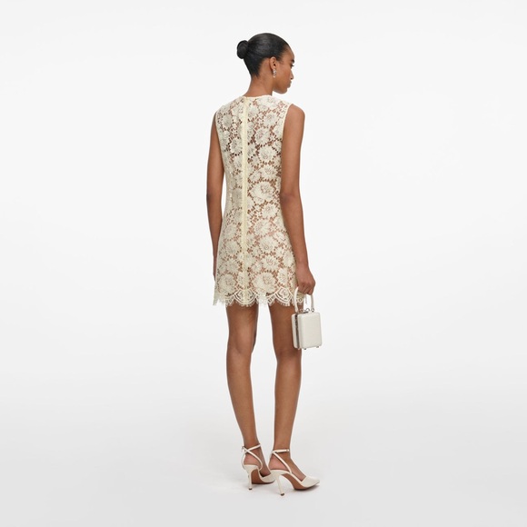 NWOT SELF-PORTRAIT YELLOW FINE LACE MINI DRESS - Picture 4 of 15